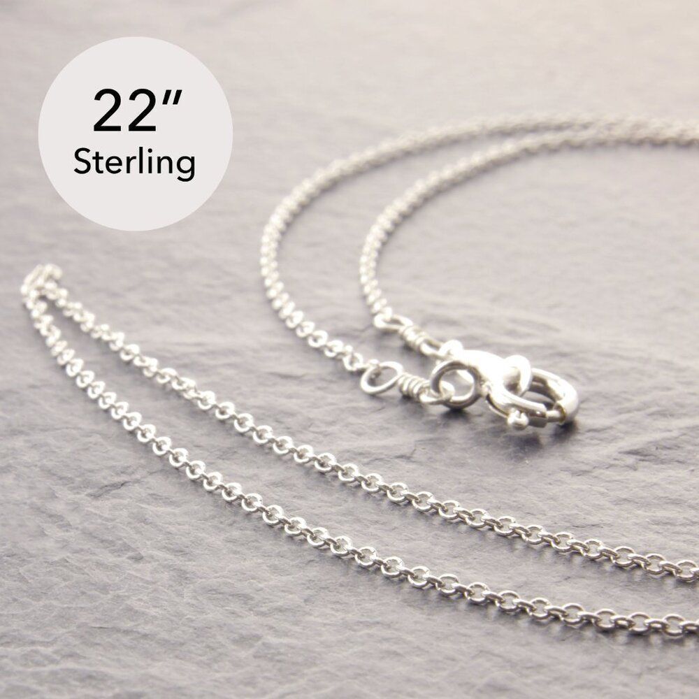 22" .925 Sterling Dainty Necklace (#6-3760-1sd-sp) by Megu's Attic